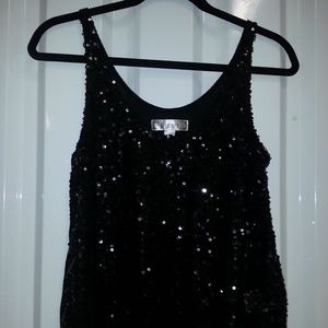 Decree sequin tank top size M women's black